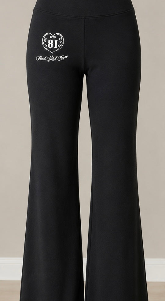 81 Bad Girls Club 50th Anniversary Women’s Flare Leg Yoga Pants - Black