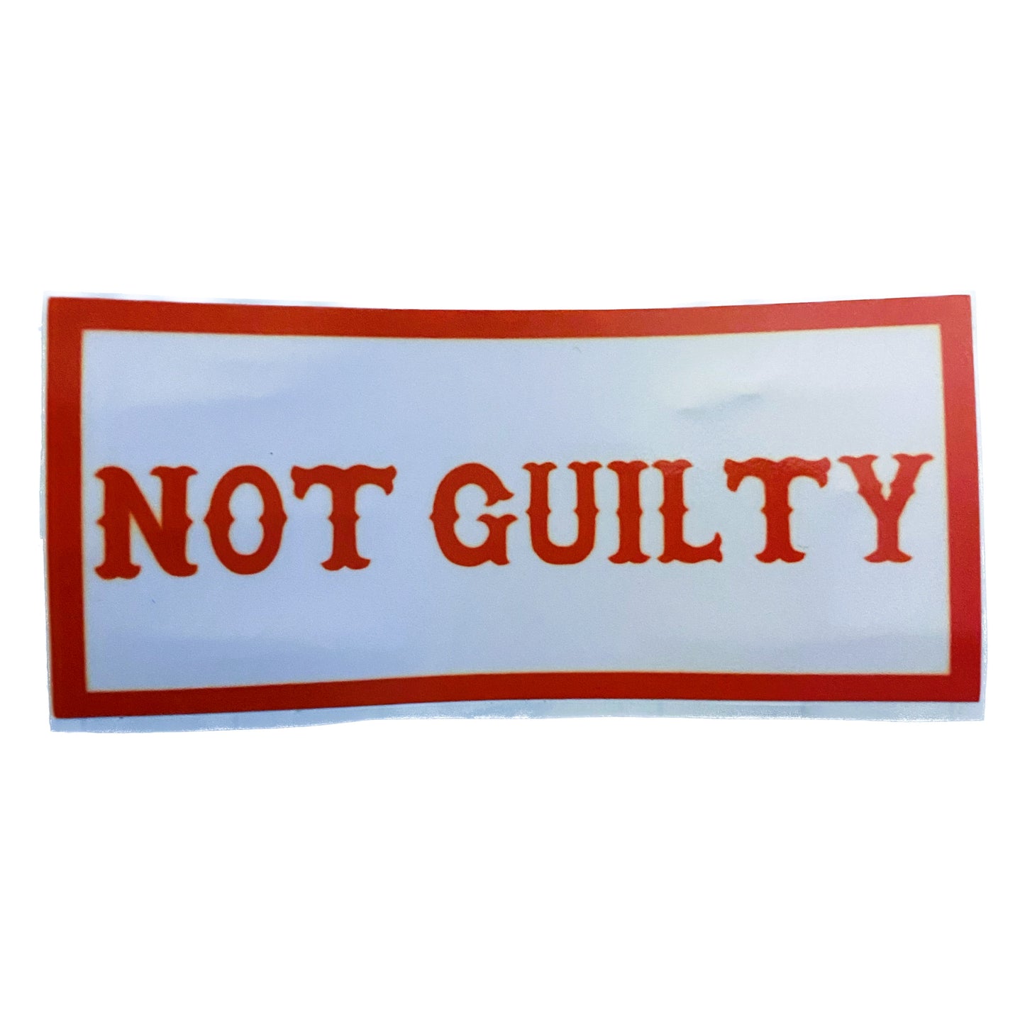 Not Guilty sticker