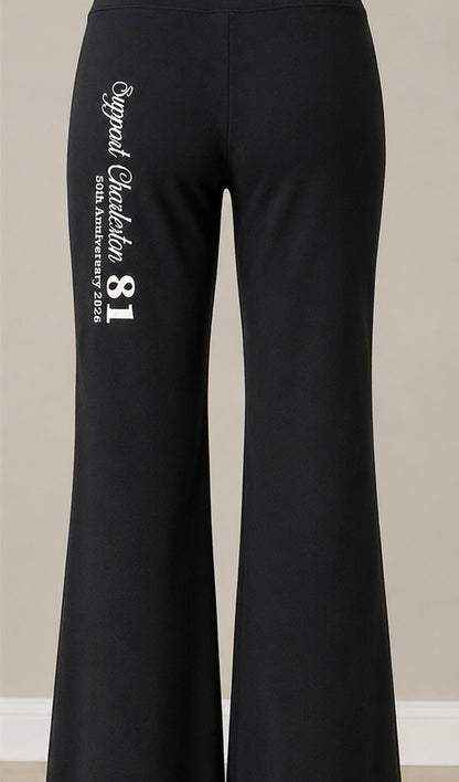 81 Bad Girls Club 50th Anniversary Women’s Flare Leg Yoga Pants - Black