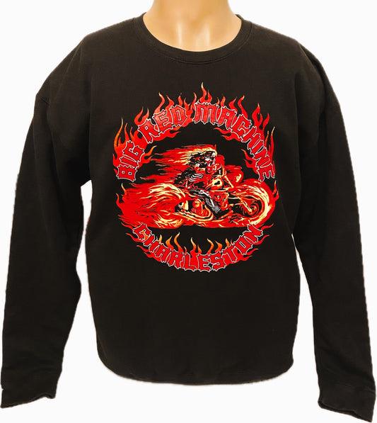 Fire Rider Crew Neck Sweatshirt - Black